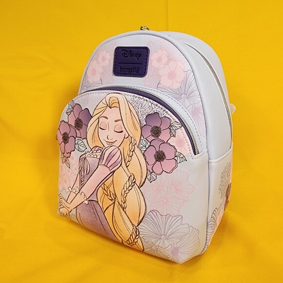 Loungefly Disney Tangled Rapunzel Pastel Flowers Purple Soft Tag Mini Backpack main image 4